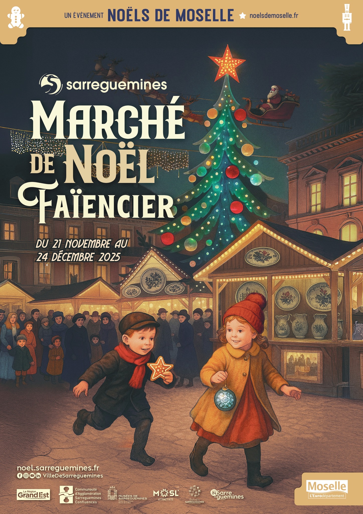 affiche Marché de Noël Faïencier à Sarreguemines
