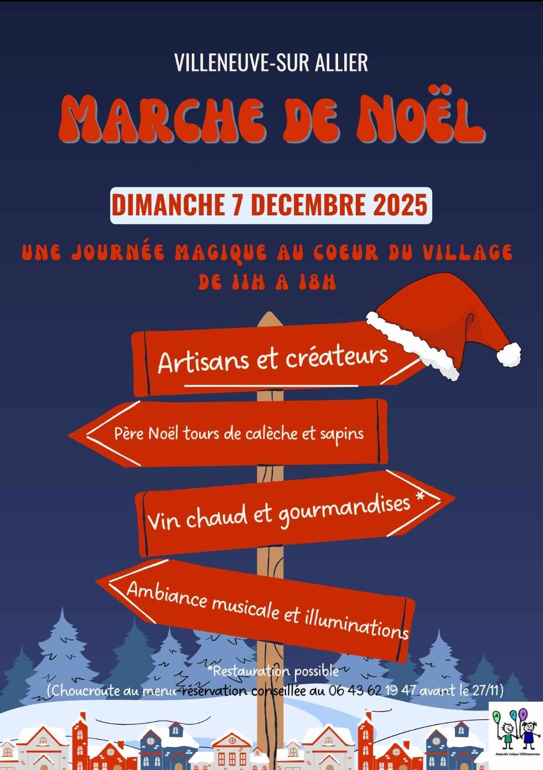 affiche Marché de Noël à  Villeneuve-sur-Allier