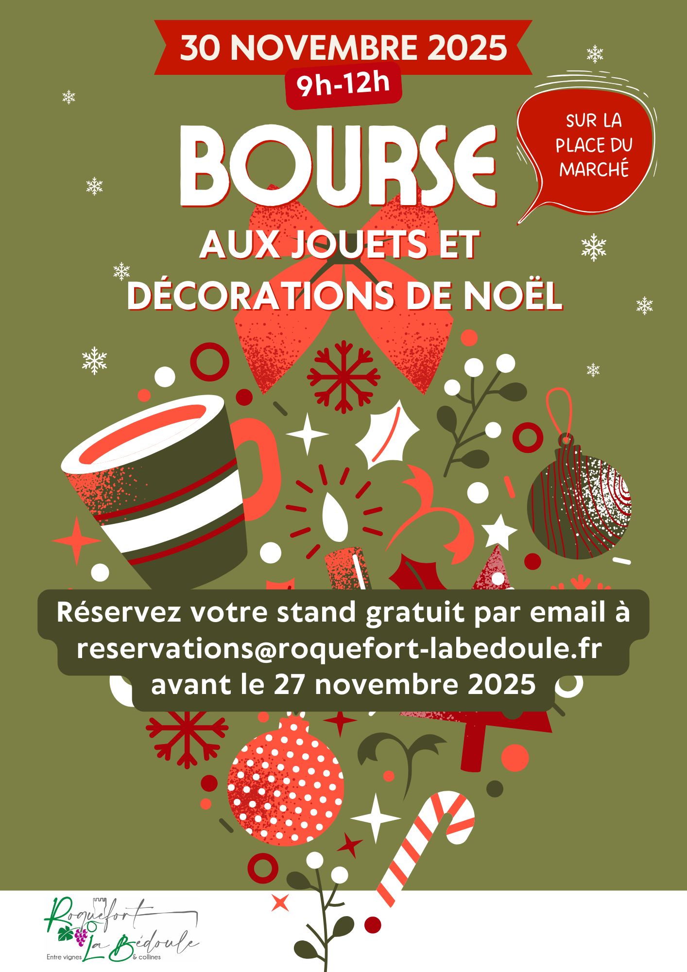 affiche Bourse aux jouets et decorations de Noel à  Roquefort-la-Bédoule