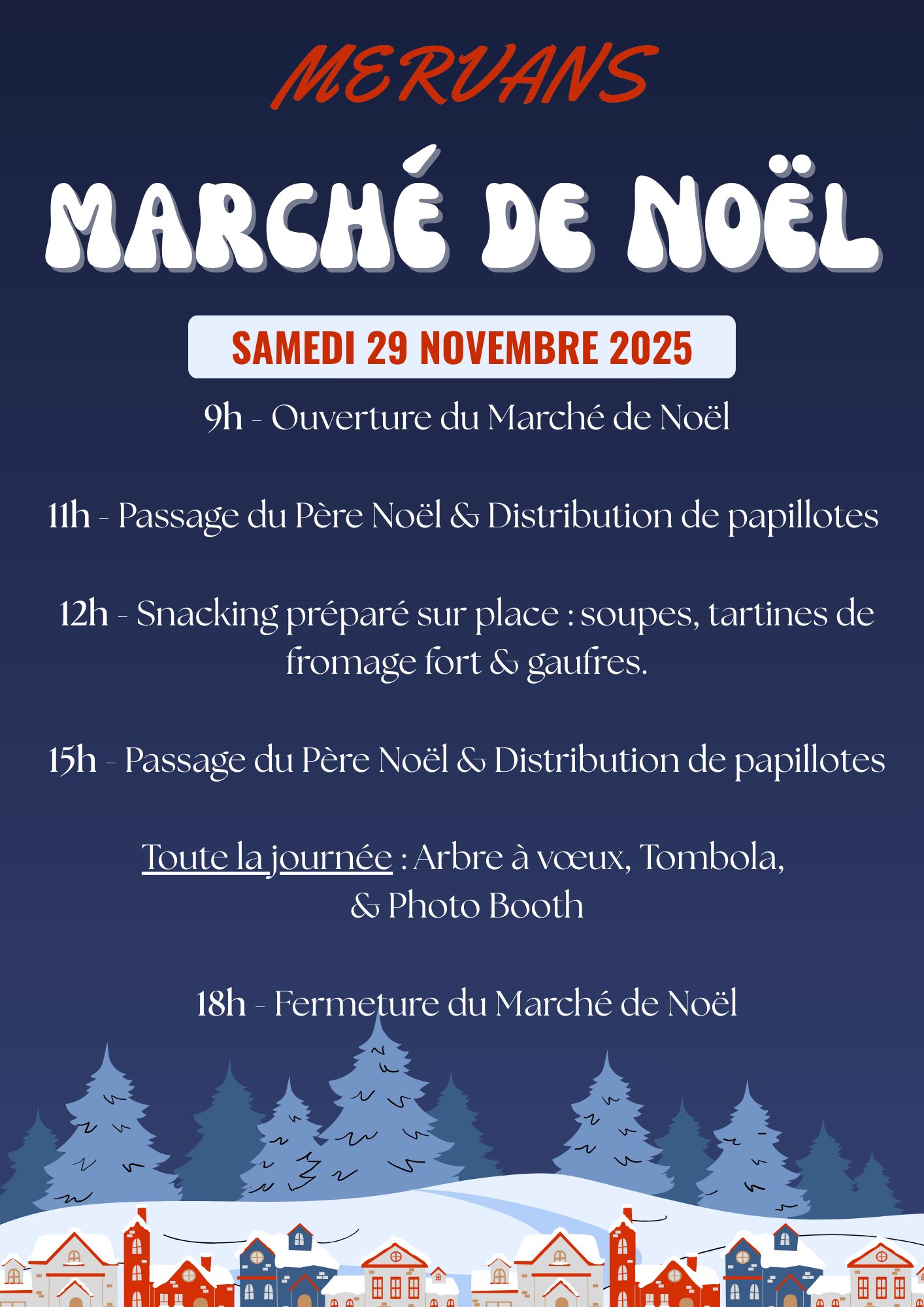 affiche Marché de Noël à  Mervans
