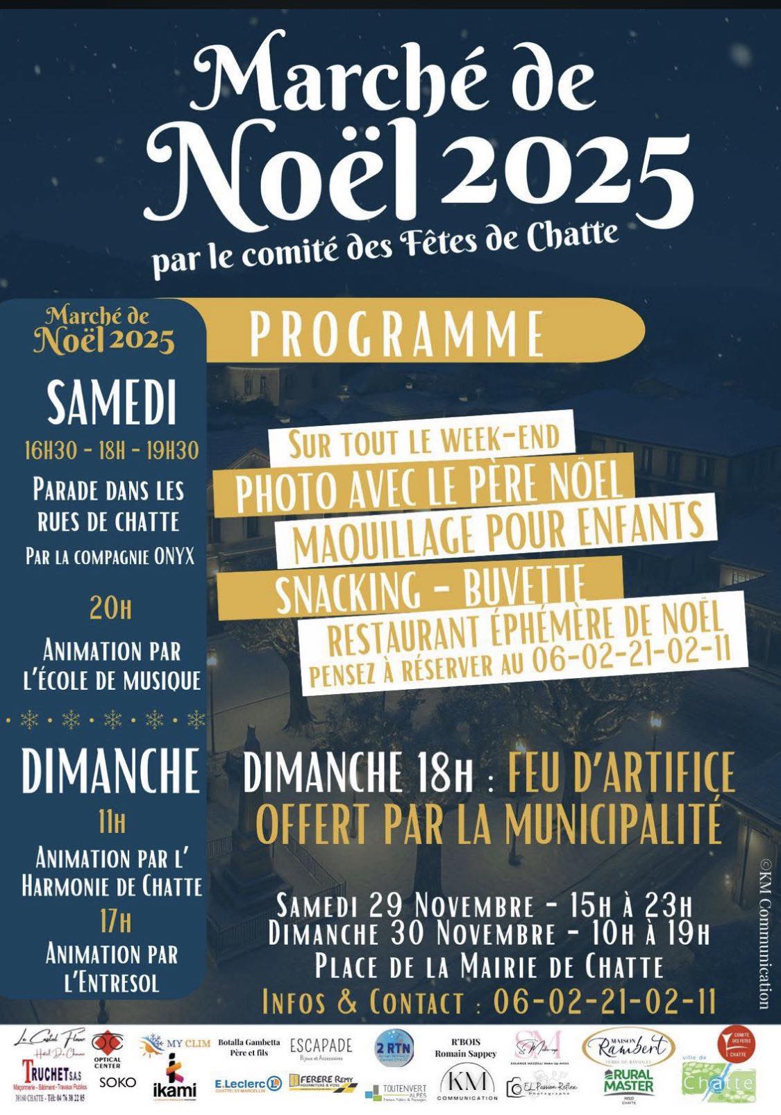 affiche Marché de Noël 2025 à  Chatte