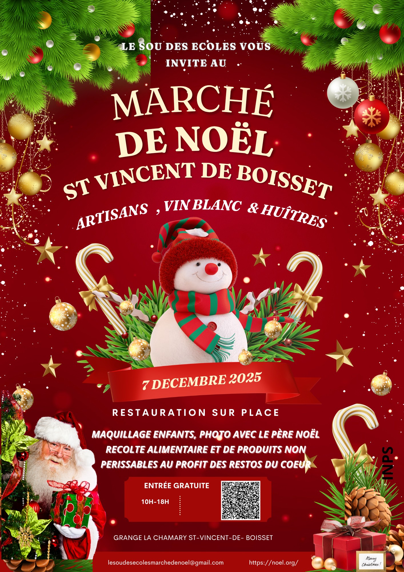 affiche Marché de Noël à Saint-Vincent-de-Boisset