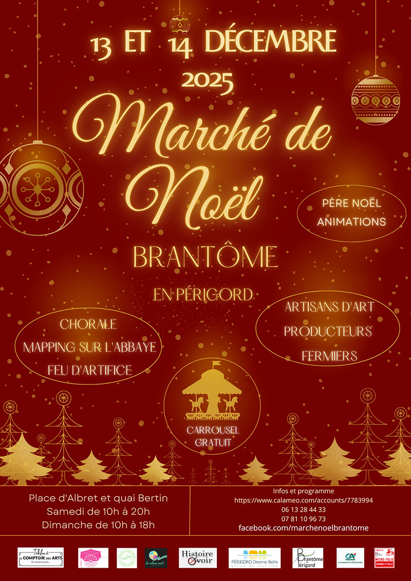 affiche Marché de Noël à Brantôme