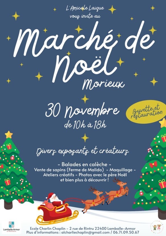 affiche Marché de Noël Morieux à  Lamballe