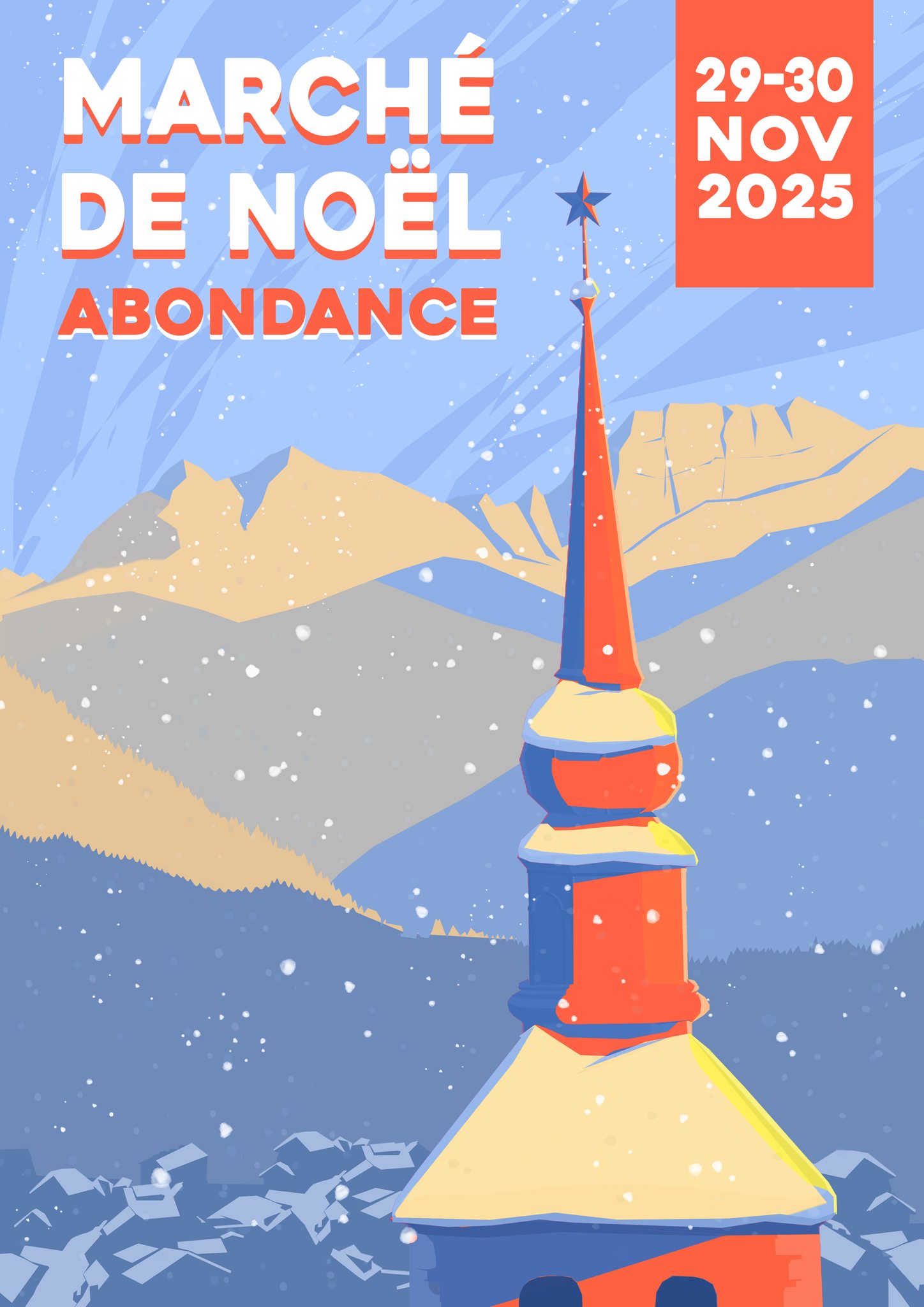 affiche Marché de Noël à Abondance