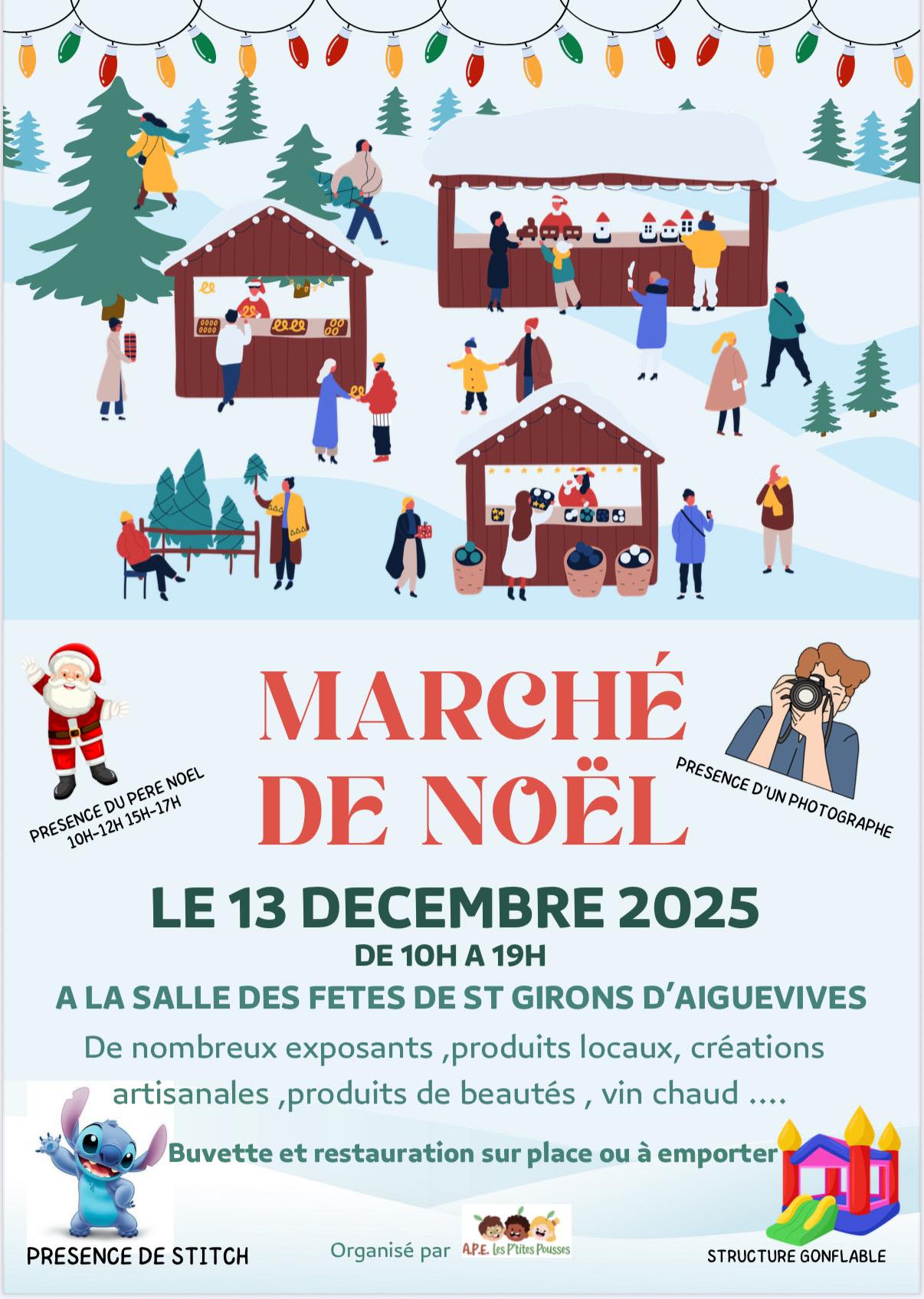 affiche Marché de Noël à Saint-Girons-d'Aiguevives
