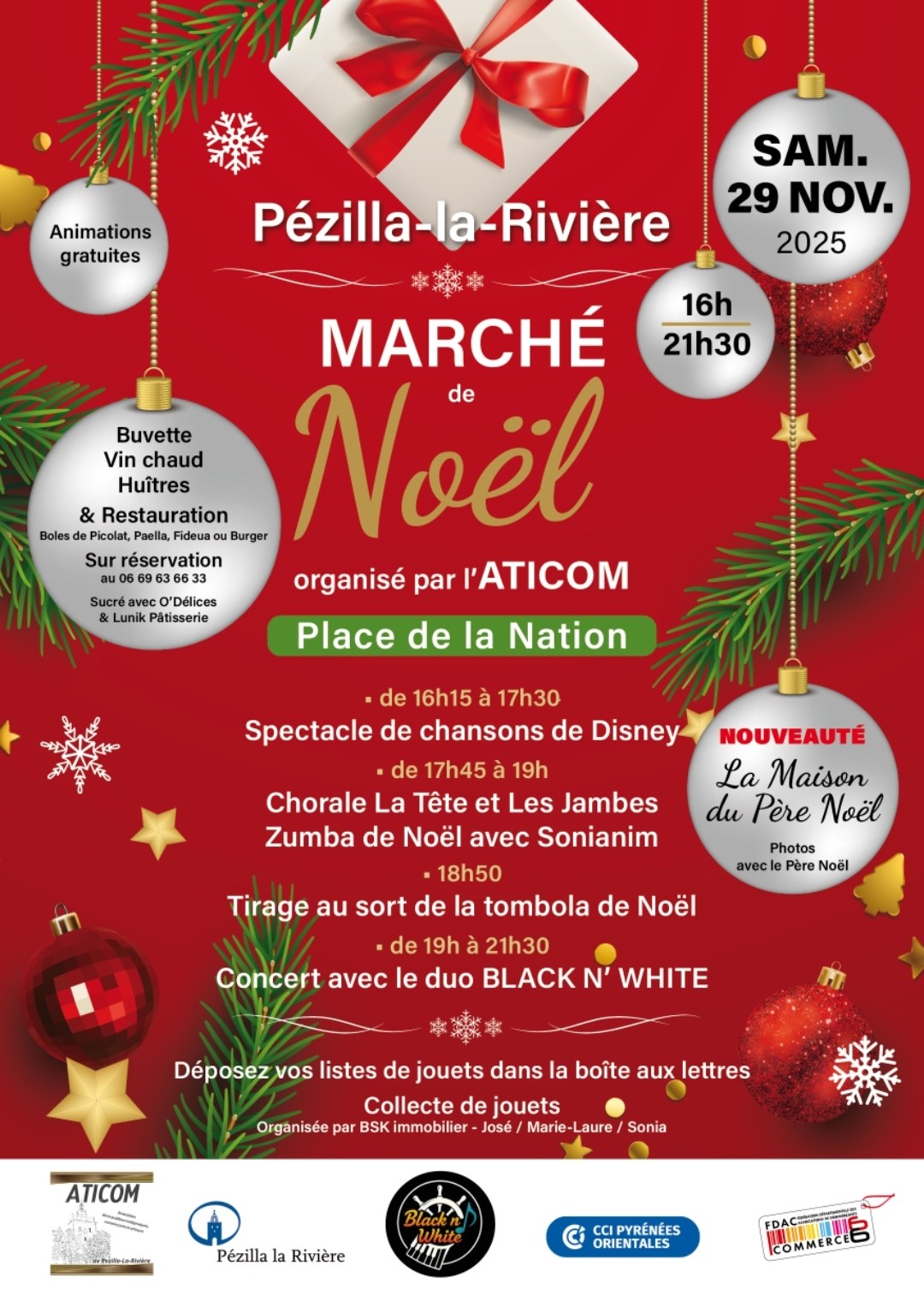 affiche Marché de Noël à Pézilla-la-Rivière
