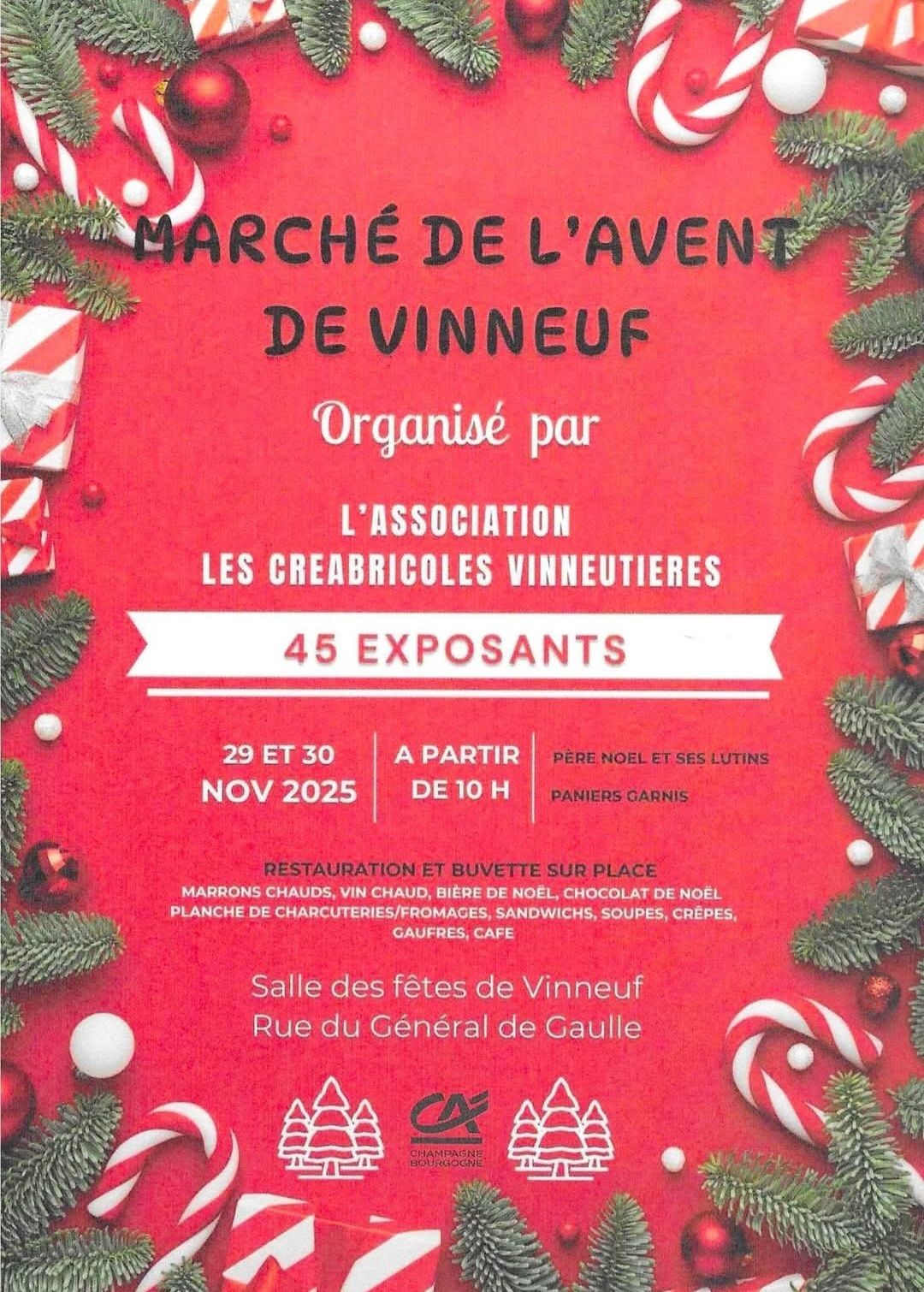 affiche Marché de l'Avent de Vinneuf à  Vinneuf