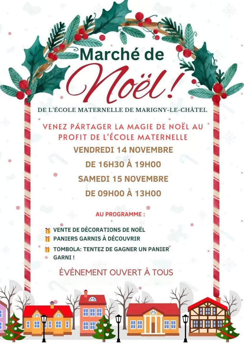 affiche Marché de Noël à Marigny-le-Châtel à  Marigny-le-Châtel