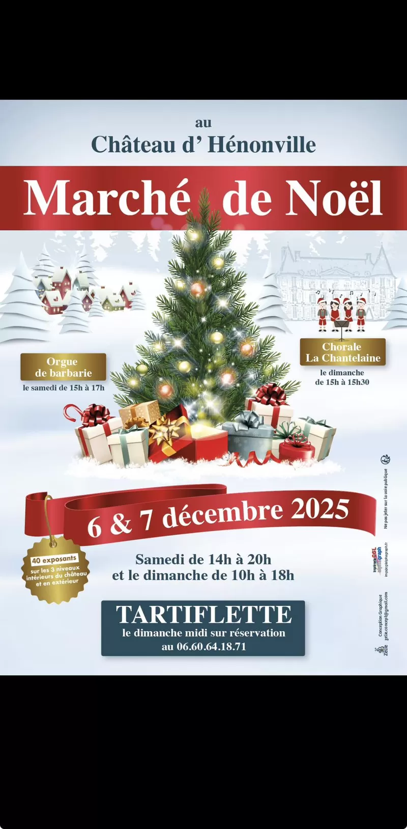 affiche Marché de Noël au Château d'Hénonville à  Hénonville