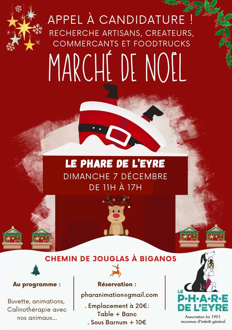 affiche Marché de Noël au Phare de l'Eyre à  Biganos