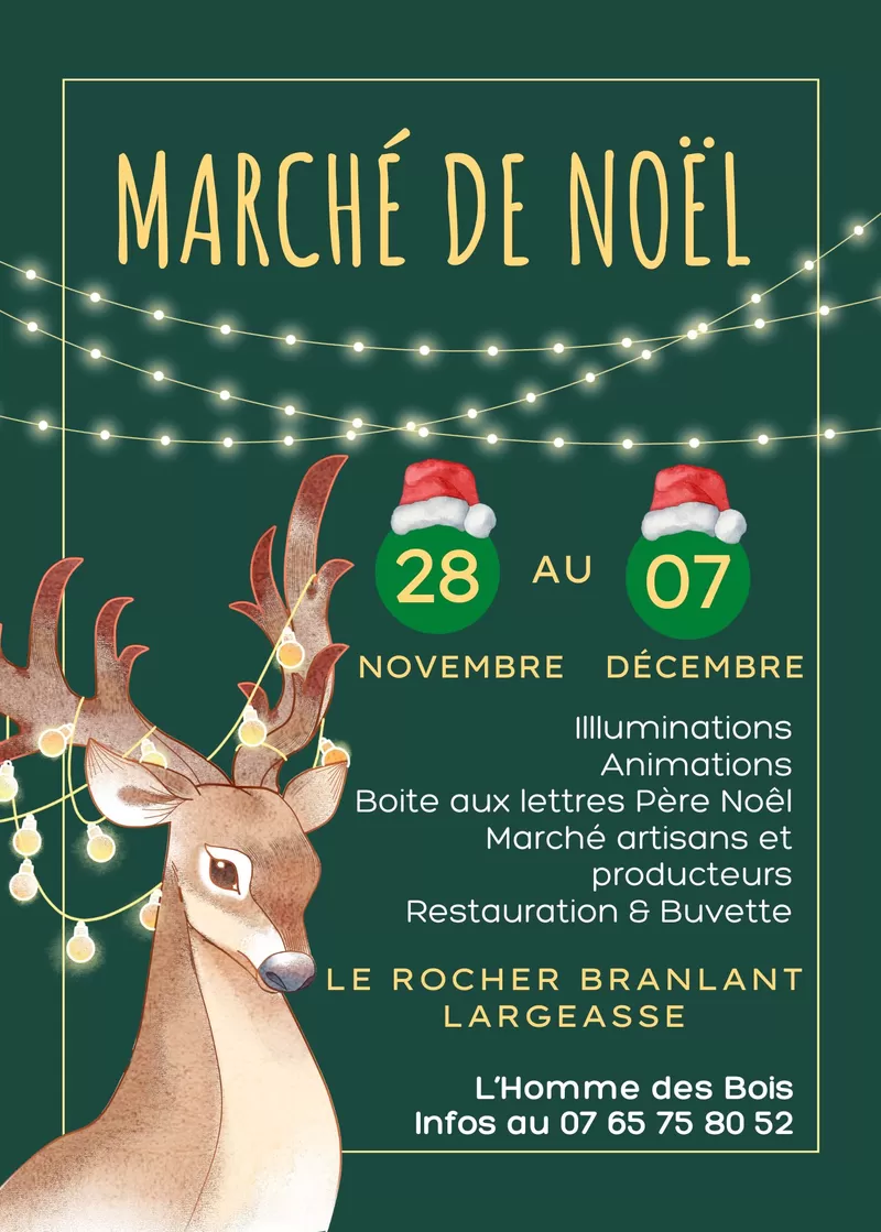 affiche Marché de Noël au Jardin des Chirons à  Largeasse