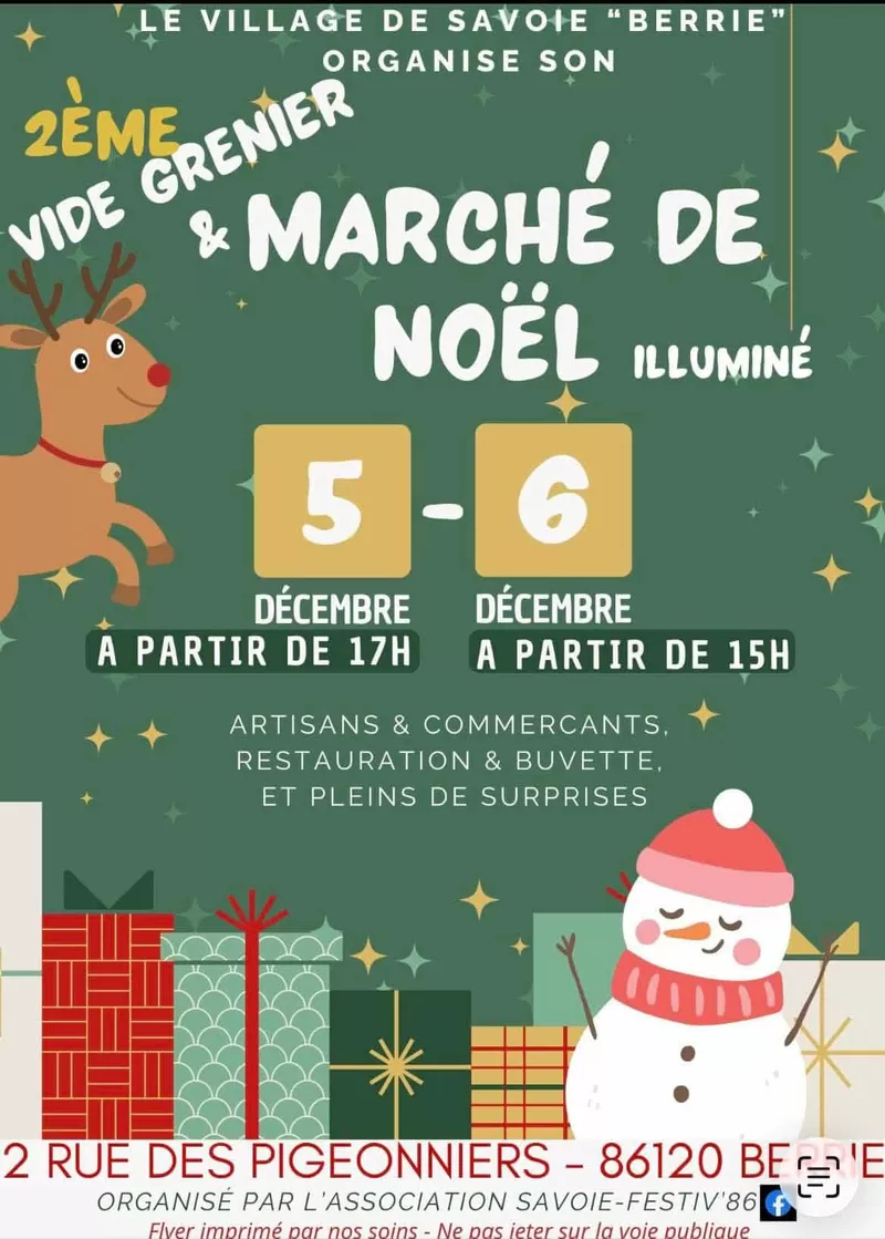 affiche 2ème Marché de Noël à Savoie (Berrie) à  Berrie