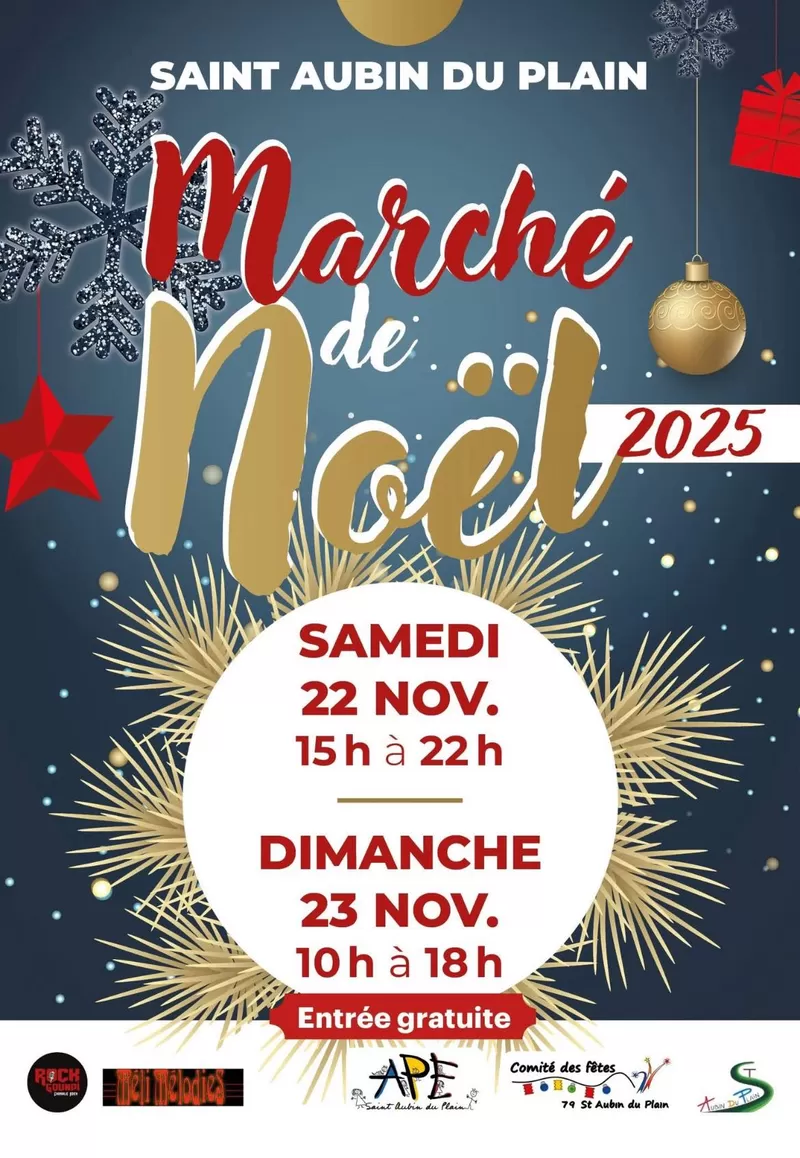 affiche Marché de Noël - Saint Aubin du Plain à  Saint-Aubin-du-Plain