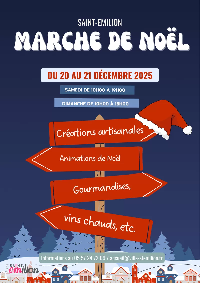 affiche Marché de Noël 2025 à Saint-Emilion à Saint-Émilion