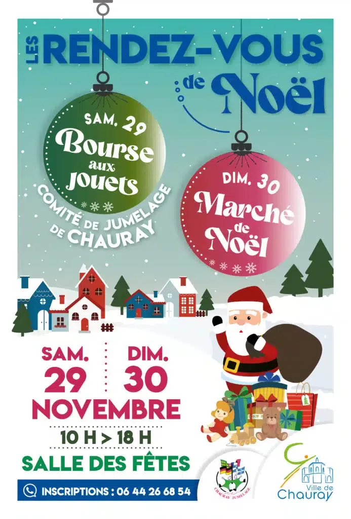 affiche Bourse aux jouets et Marché de Noël à Chauray à  Chauray