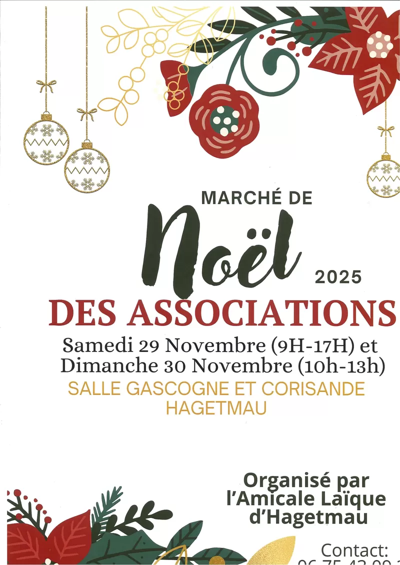 affiche Marché de Noël des Associations à Hagetmau