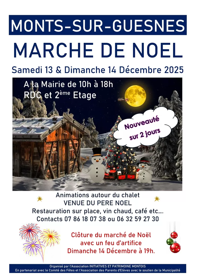 affiche Marché de Noël à Monts-sur-Guesnes à Monts-sur-Guesnes