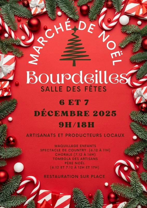affiche Marché de Noël à  Bourdeilles