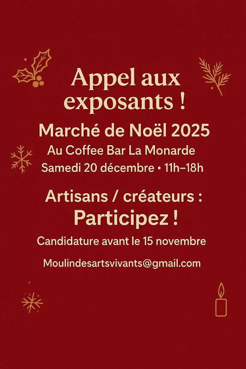 affiche Marché de Noël au Coffe Bar La Monarde à  Treignac