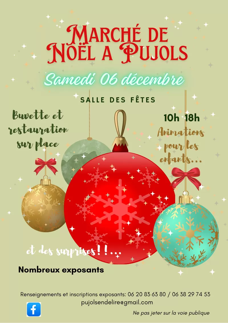 affiche MARCHE DE NOEL A PUJOLS à  Pujols
