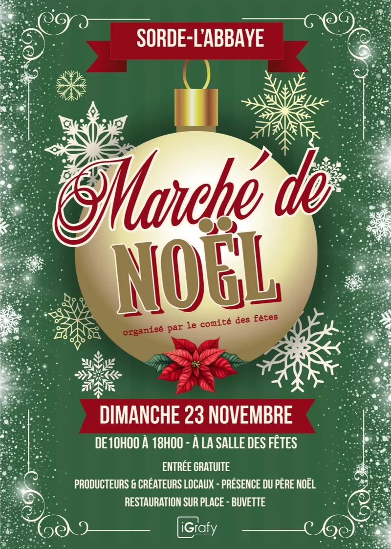 affiche Marché de Noël à Sorde-l'Abbaye