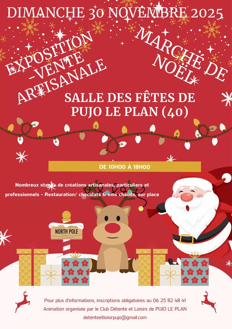 affiche Marché de Noël à  Pujo-le-Plan