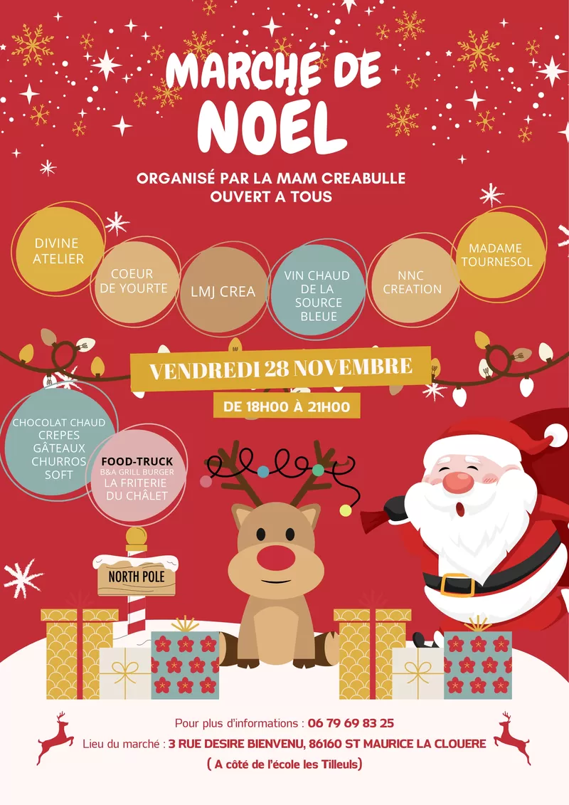 affiche Marché de Noël de Saint Maurice la Clouère à Saint-Maurice-la-Clouère