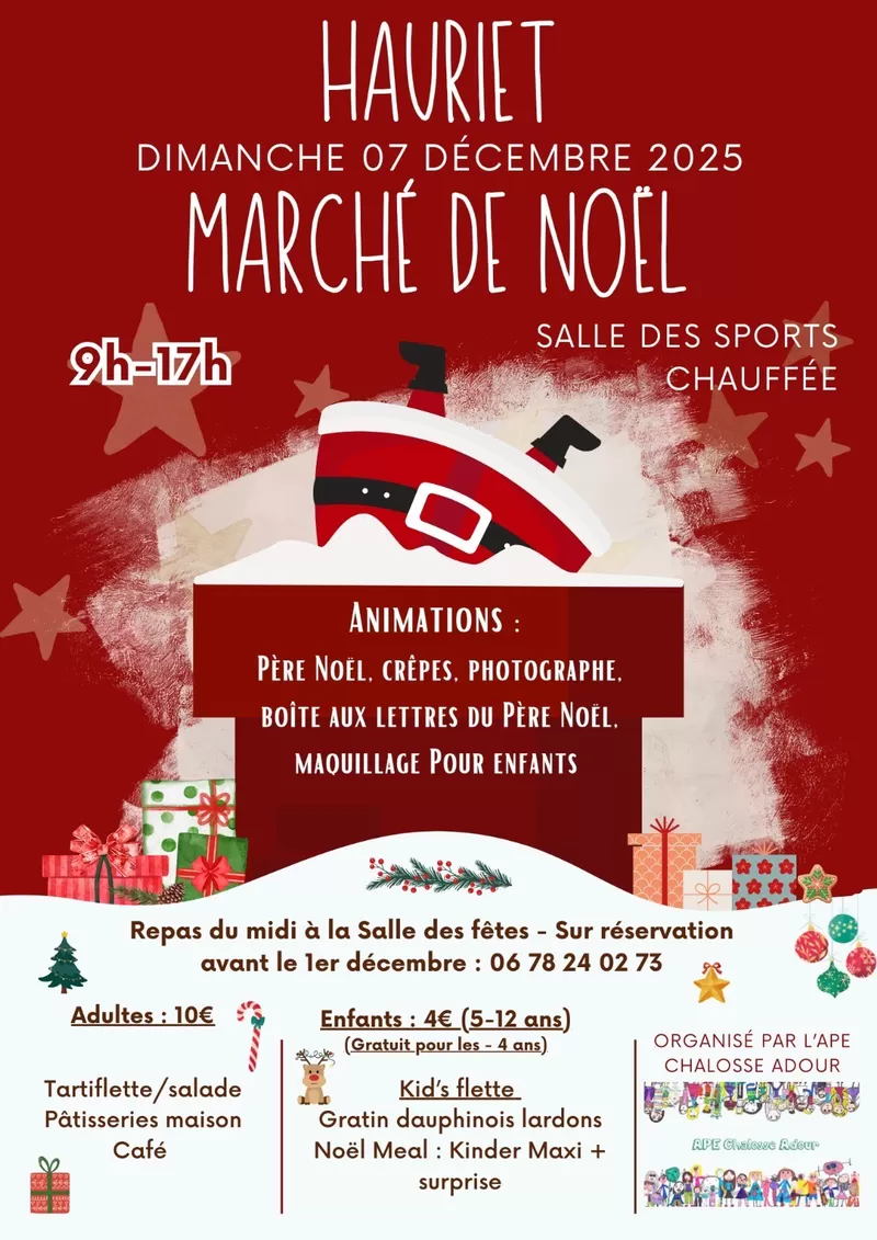 affiche Marché de Noël d’Hauriet à Hauriet