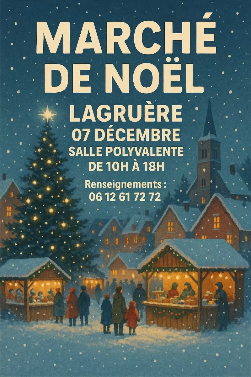 affiche Marché de Noël à Lagruère à  Lagruère