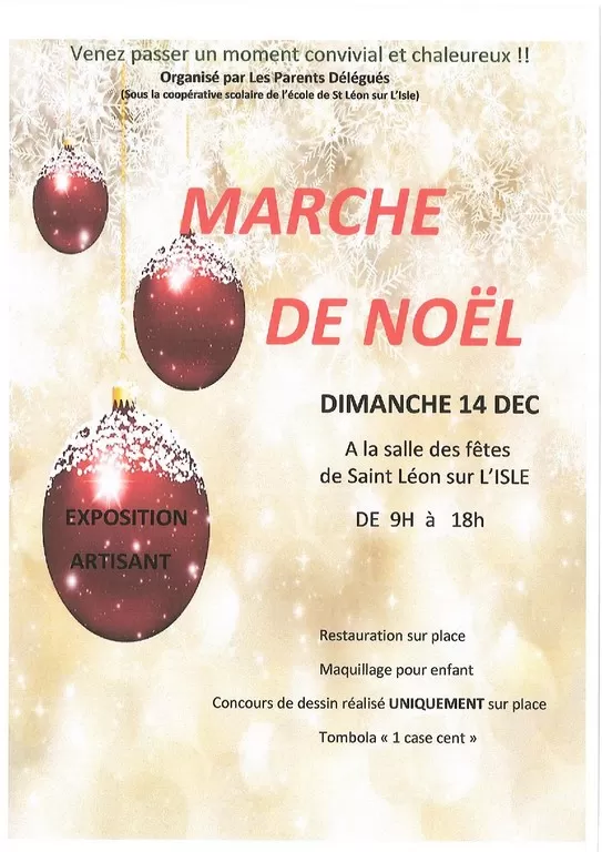 affiche Marché de Noël à Saint-Léon-sur-l'Isle
