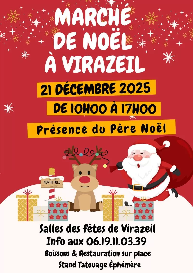 affiche Marché de Noël à Virazeil à Virazeil
