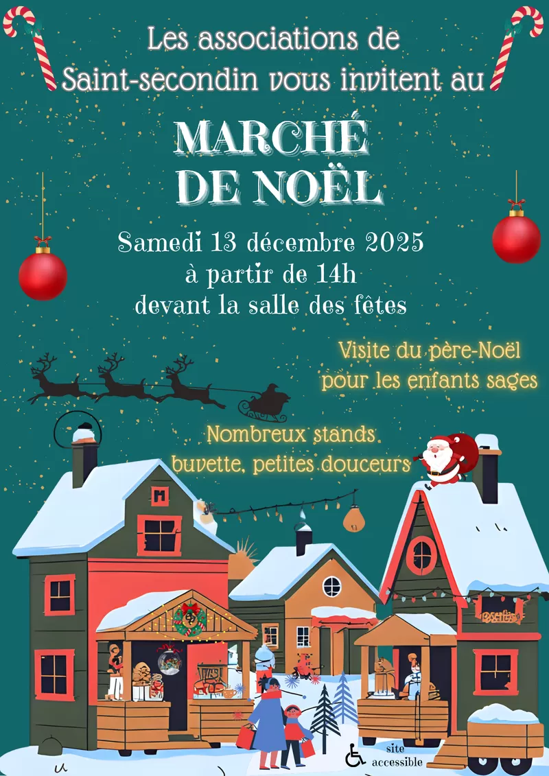 affiche Marché de Noël de Saint-Secondin à Saint-Secondin