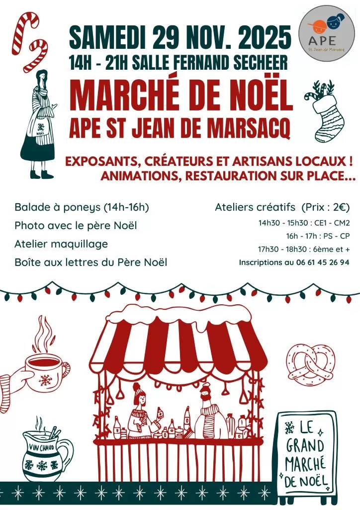 affiche Marché de Noël à  Saint-Jean-de-Marsacq