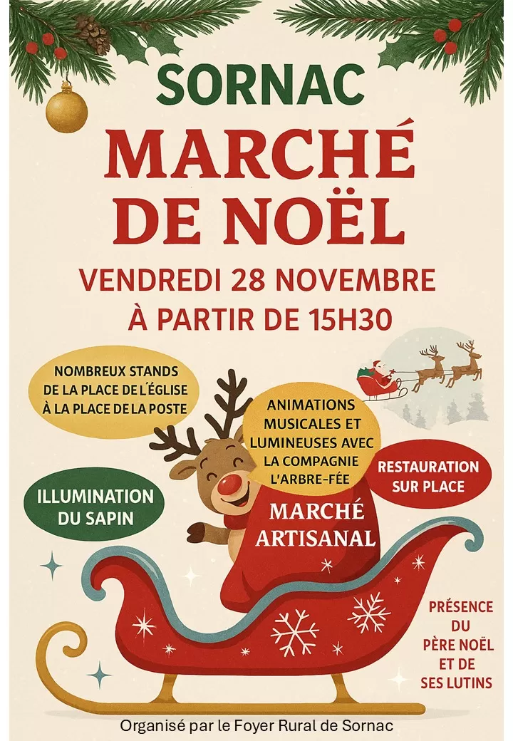 affiche Marché de Noël à  Sornac