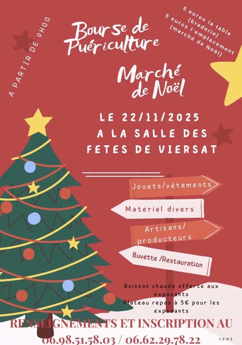affiche Braderie puériculture / marché de Noël à Viersat