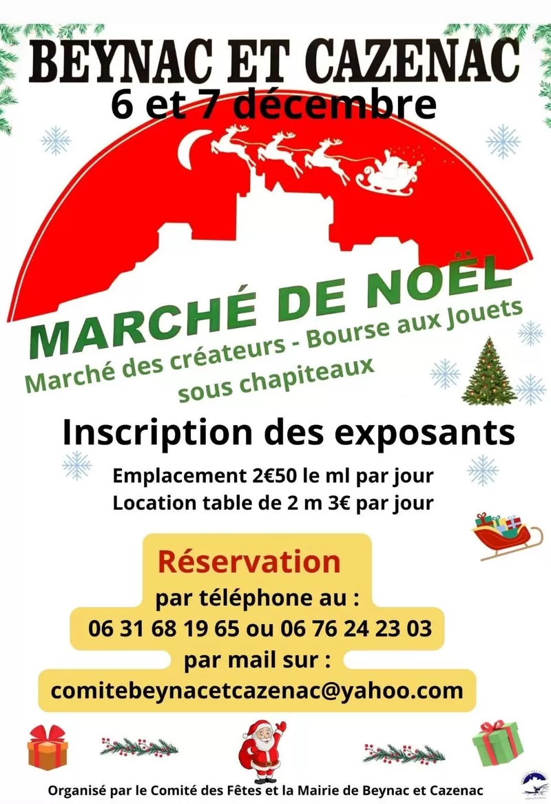 affiche Marché de Noel de Beynac à Beynac-et-Cazenac