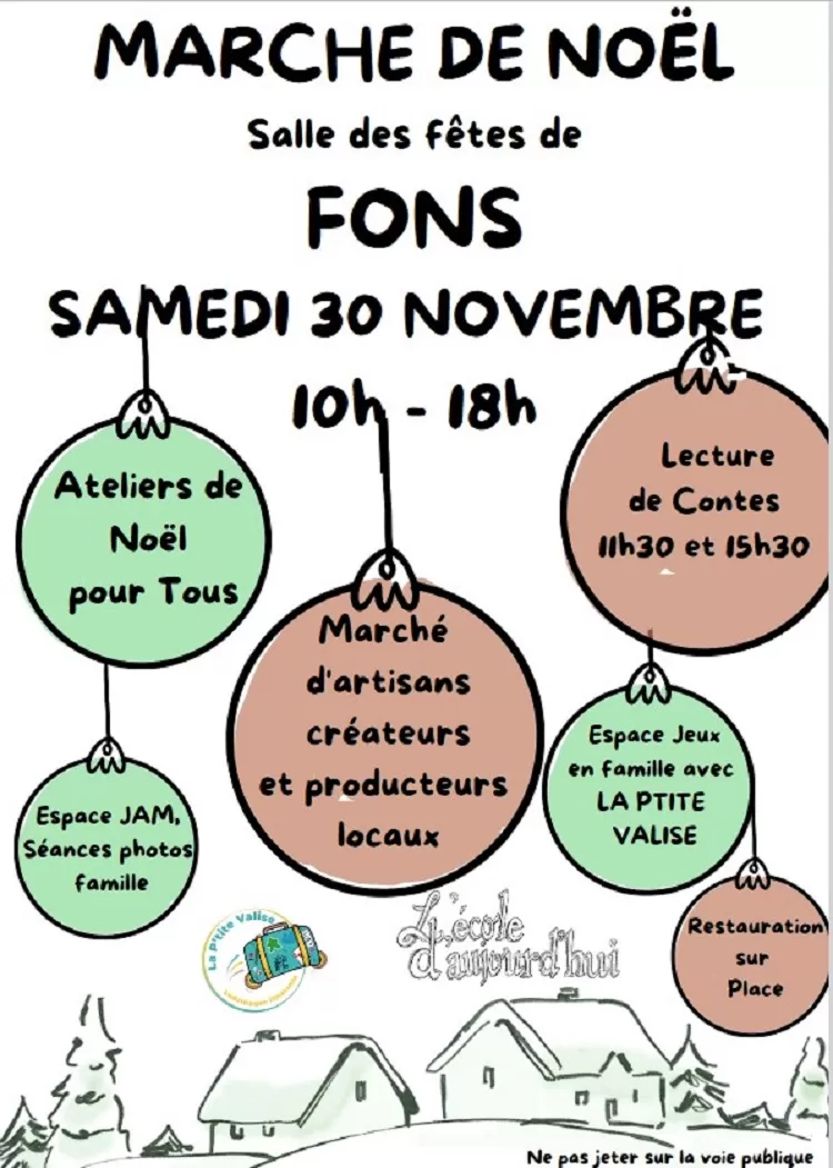 affiche Marché de noël à Fons à Fons