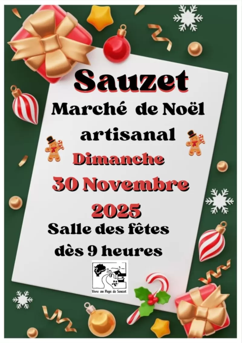 affiche Marché de Noël Artisanal de Sauzet à  Sauzet