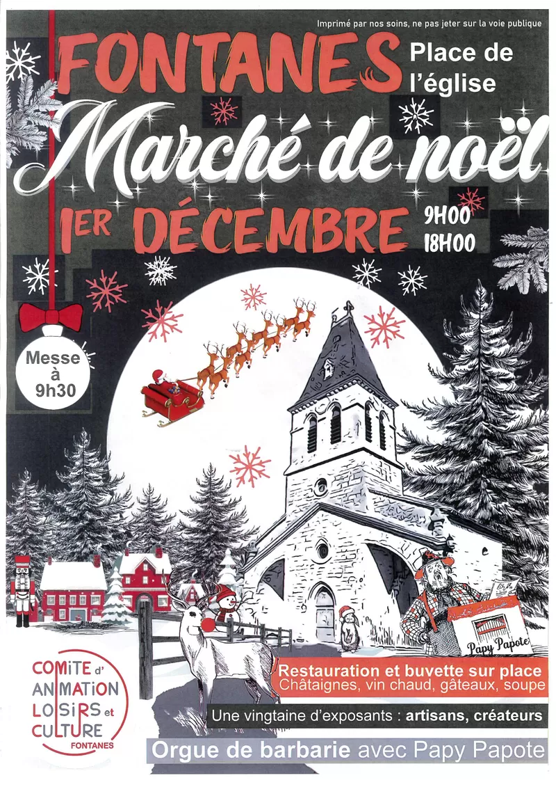 affiche Concert et marché de noël à Fontanes à  Fontanes