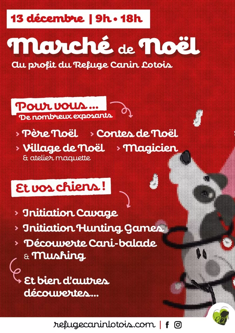 affiche Marché de Noël du Refuge Canin Lotois à Le Montat
