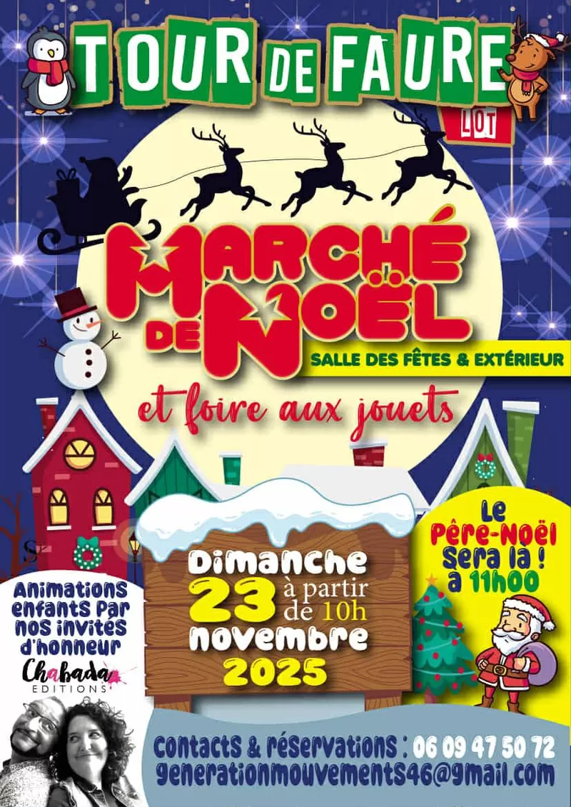 affiche Marché de Noël et foire aux jouets à Tour-de-Faure à  Tour-de-Faure