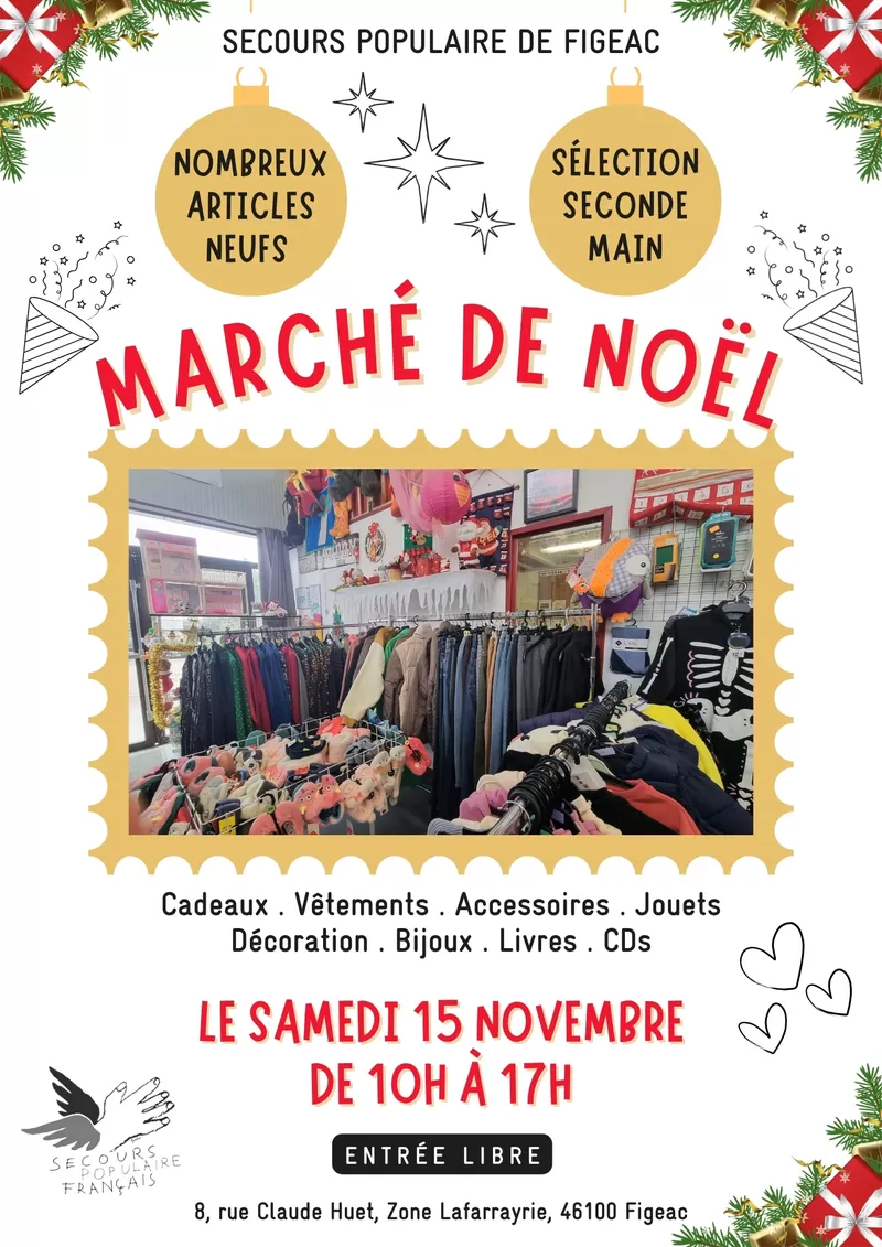 affiche Marché de Noël solidaire à Figeac à Figeac
