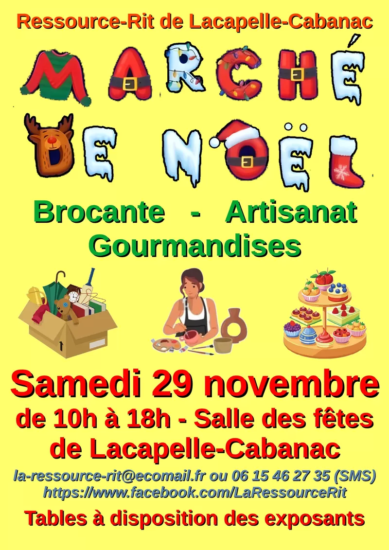 affiche Marché de Noël à  Lacapelle-Cabanac