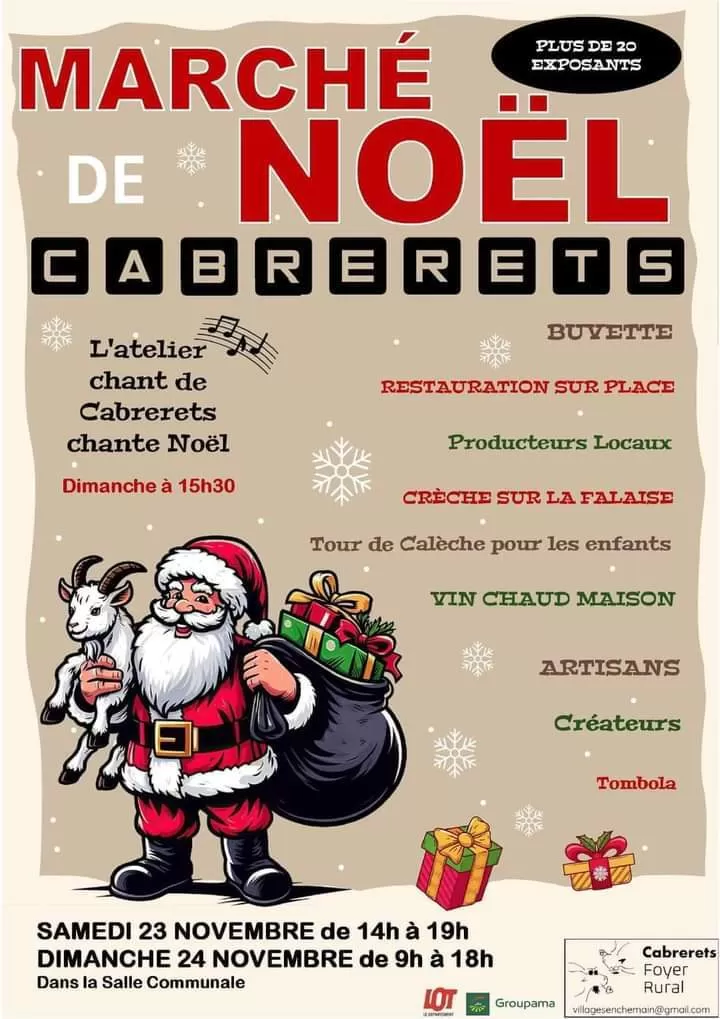 affiche Marché de Noël à  Cabrerets