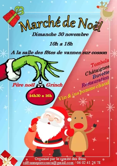 affiche marché de noel à  Vannes-sur-Cosson