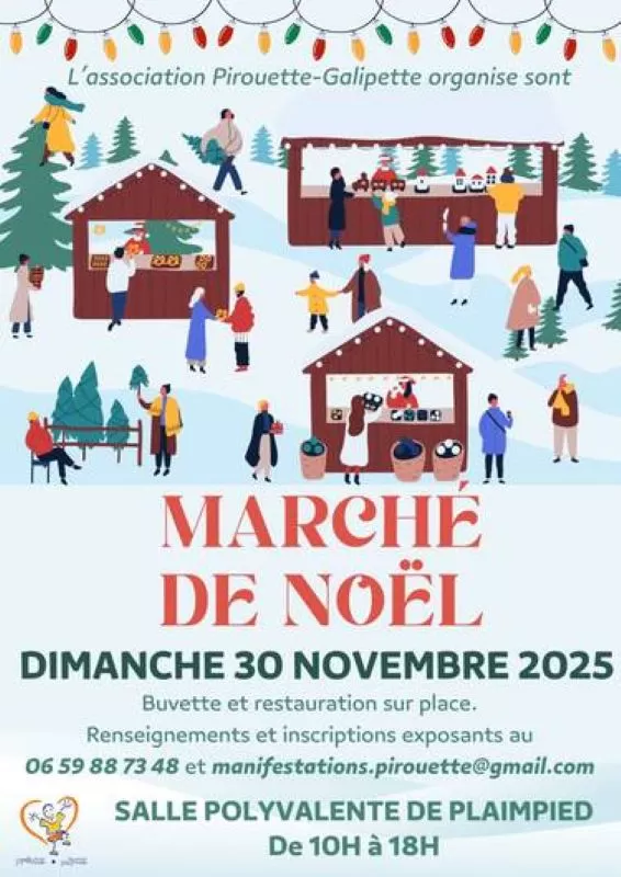 affiche Marché de Noël de Plaimpied-Givaudins à  Plaimpied-Givaudins