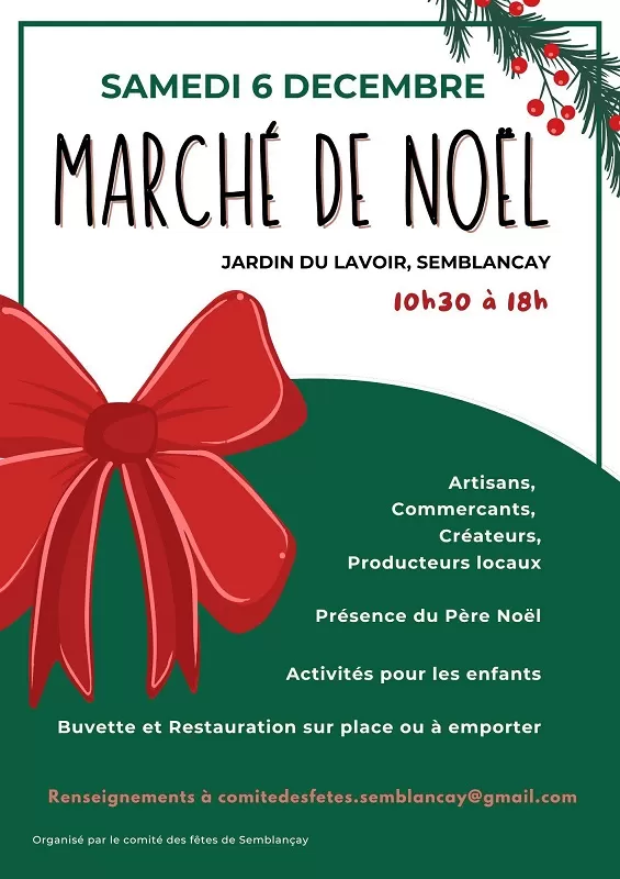 affiche Marché de Noël à  Semblançay