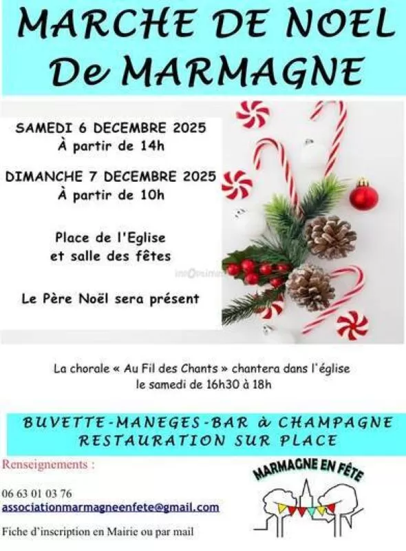 affiche Marché de Noël de Marmagne à  Marmagne