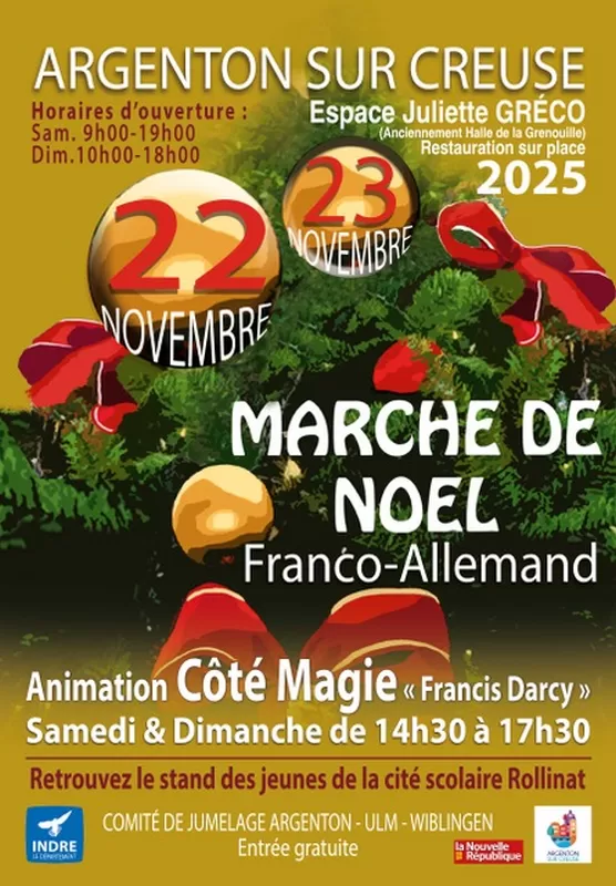 affiche Marché de Noël franco-allemand à  Argenton-sur-Creuse